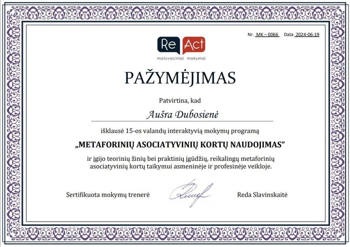 santykių terapija - santykiai metafora 